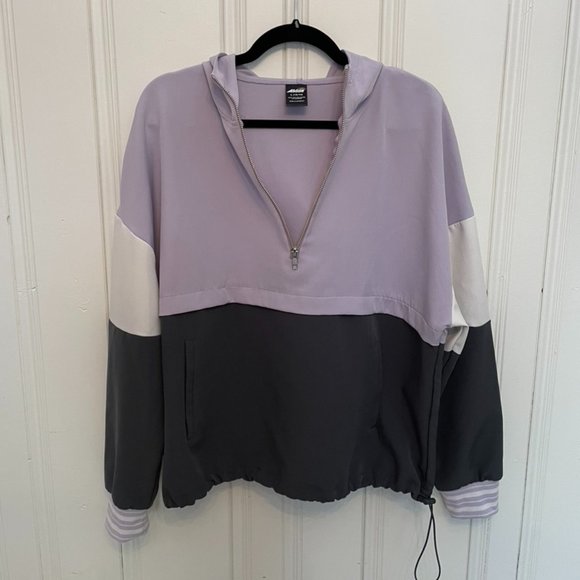 💚 NWOT Avia Hoodie Half Zip Purple Gray White Lar - Picture 3 of 5